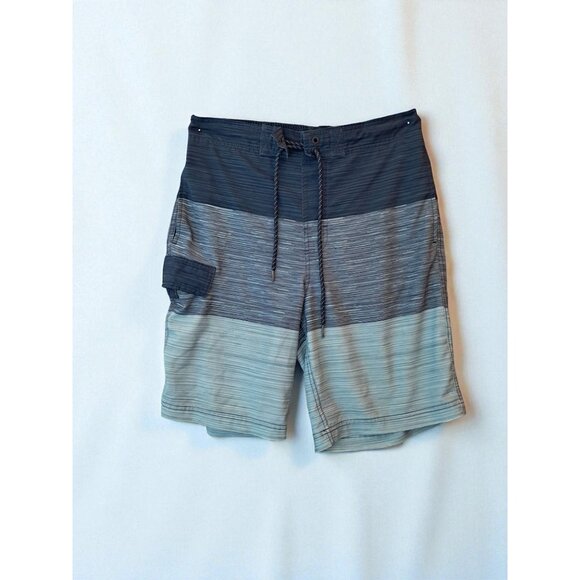 George Size S (28-30) Blue Striped E-Board Swim Trunks - Picture 2 of 10
